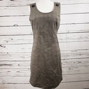 Vertigo Paris brown tweed plaid sleeveless dress S